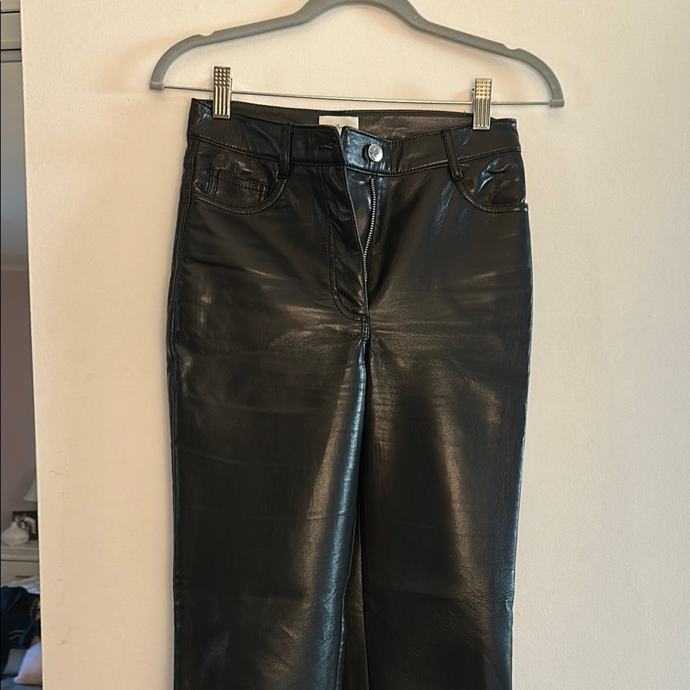 Aritzia Wilfred Black Leather Pants